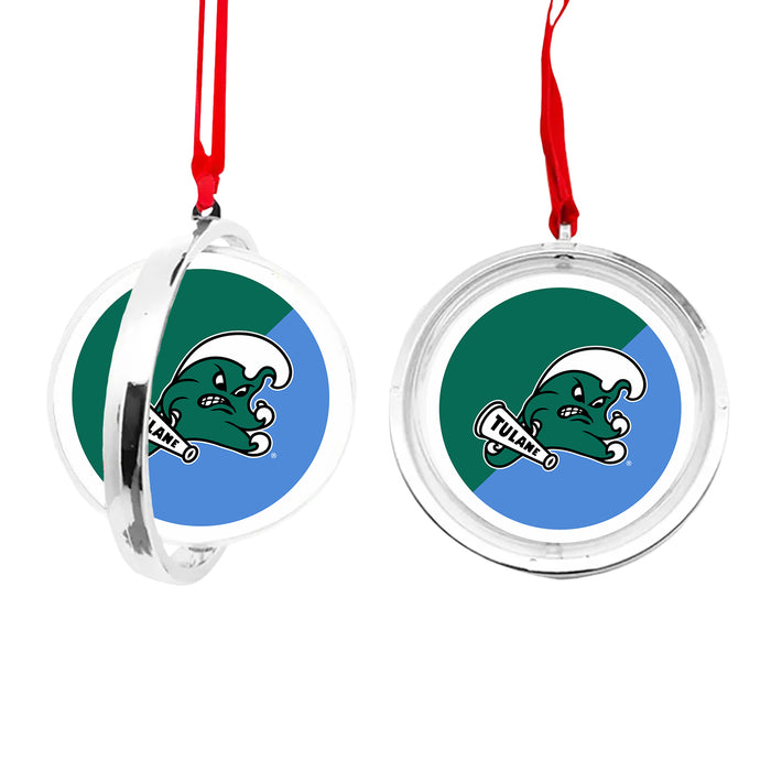 Tulane University Christmas Reversible Flat Round Ornament