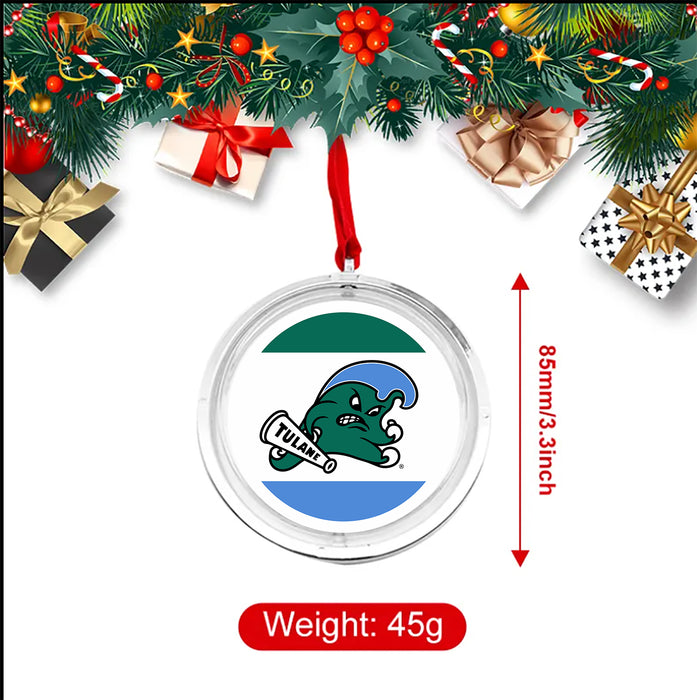 Tulane University Christmas Reversible Flat Round Ornament