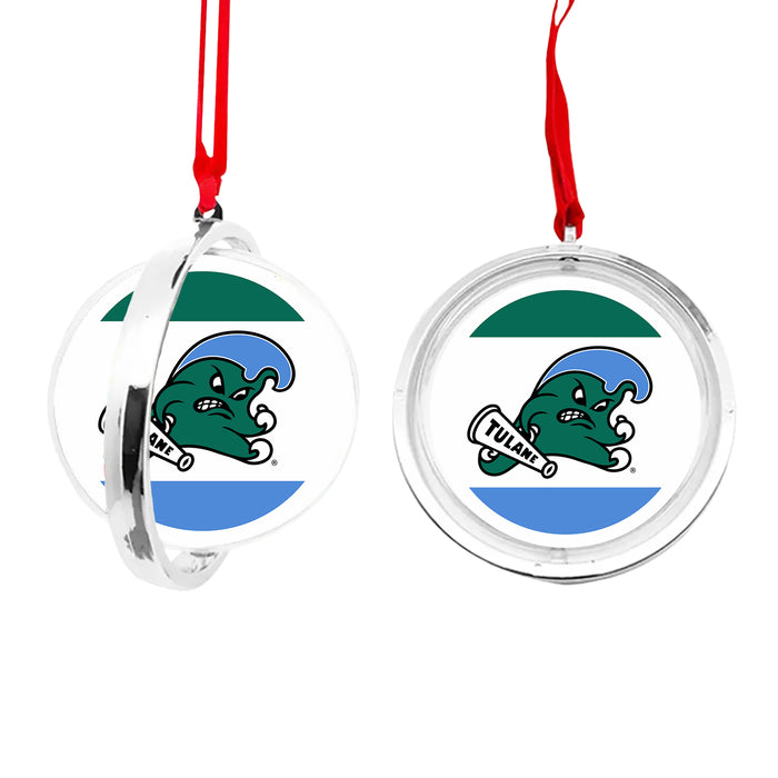 Tulane University Christmas Reversible Flat Round Ornament