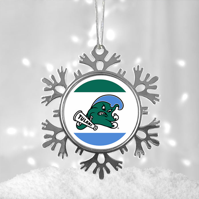 Tulane University Christmas Ornament - Snowflake Metal
