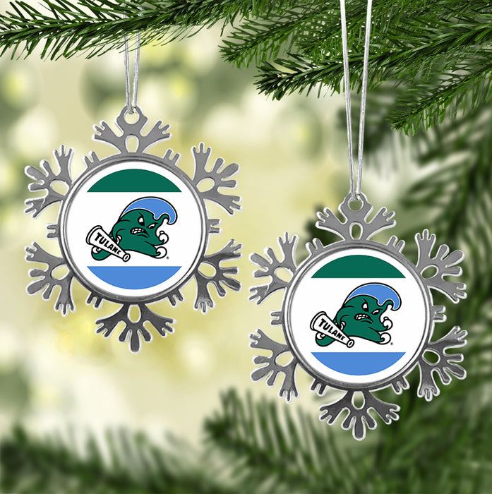 Tulane University Christmas Ornament - Snowflake Metal