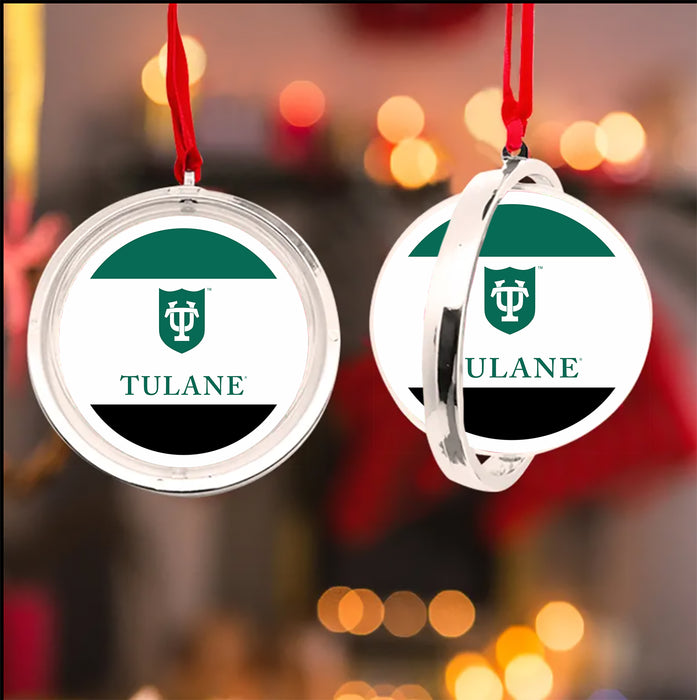 Tulane University Christmas Reversible Flat Round Ornament