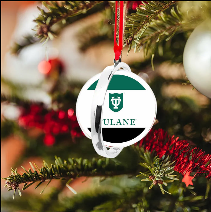 Tulane University Christmas Reversible Flat Round Ornament