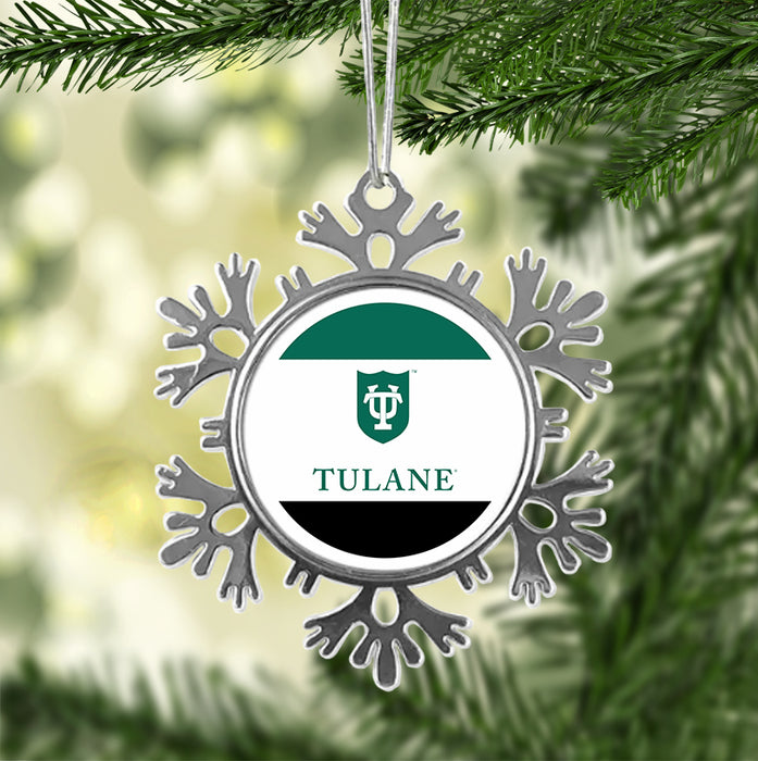 Tulane University Christmas Ornament - Snowflake Metal