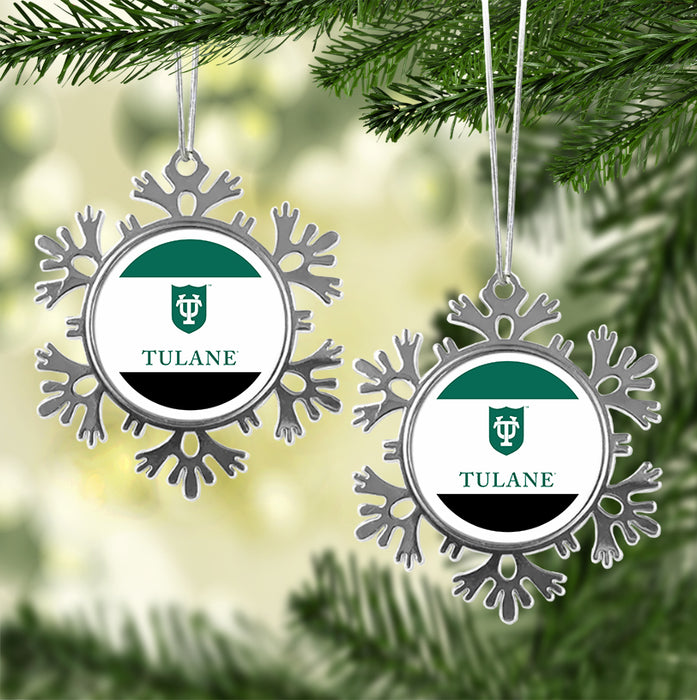 Tulane University Christmas Ornament - Snowflake Metal