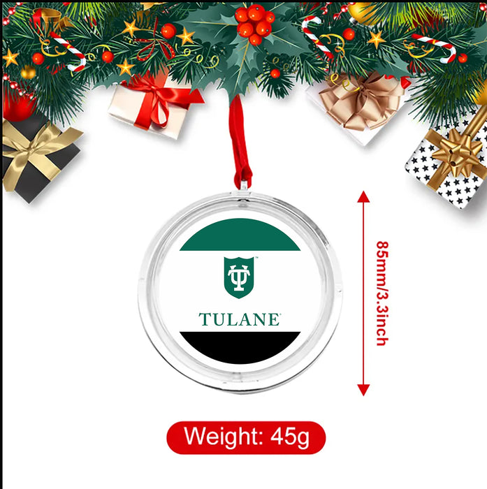 Tulane University Christmas Reversible Flat Round Ornament