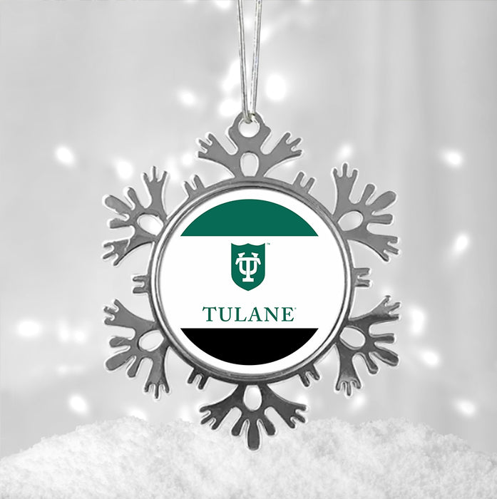 Tulane University Christmas Ornament - Snowflake Metal