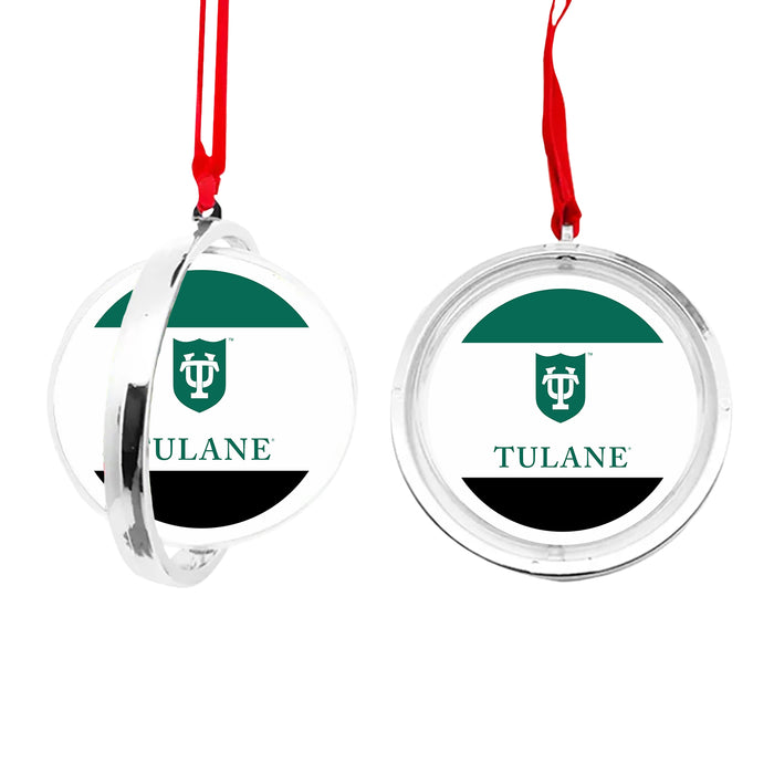 Tulane University Christmas Reversible Flat Round Ornament