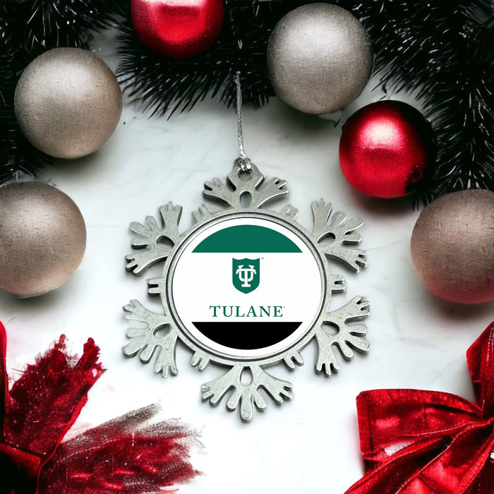 Tulane University Christmas Ornament - Snowflake Metal