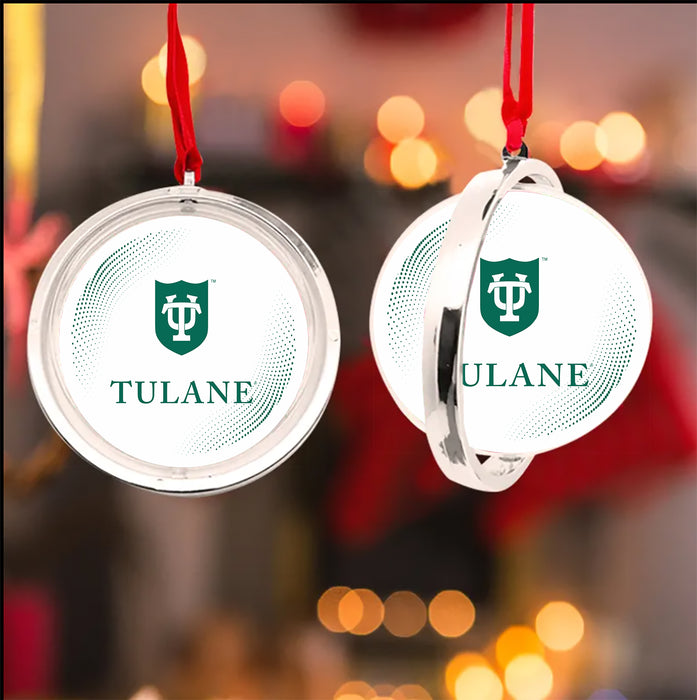 Tulane University Christmas Reversible Flat Round Ornament