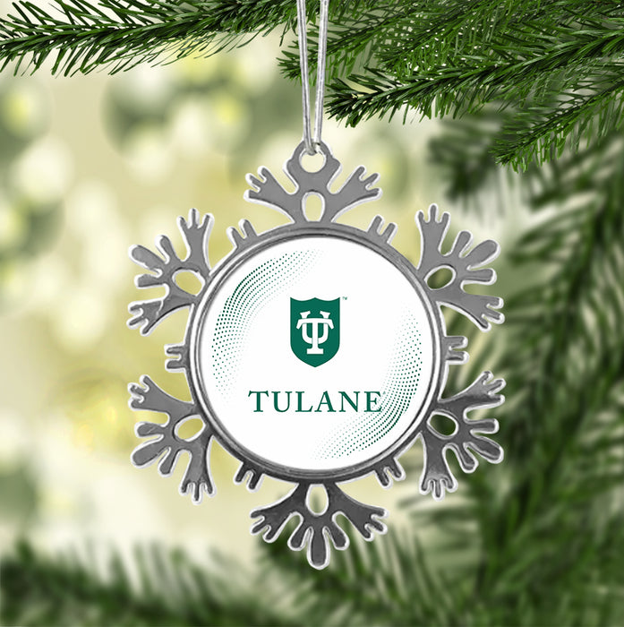 Tulane University Christmas Ornament - Snowflake Metal