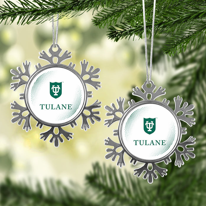 Tulane University Christmas Ornament - Snowflake Metal
