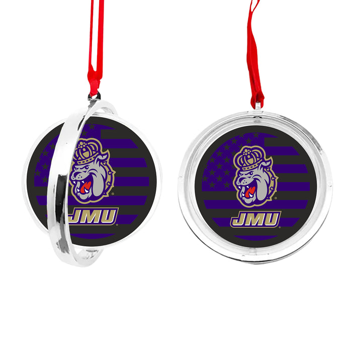 James Madison University Christmas Reversible Flat Round Ornament