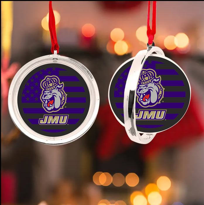 James Madison University Christmas Reversible Flat Round Ornament