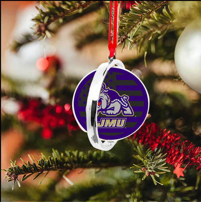 James Madison University Christmas Reversible Flat Round Ornament