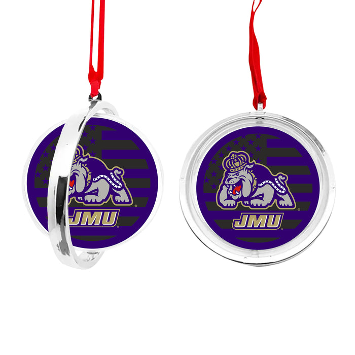James Madison University Christmas Reversible Flat Round Ornament
