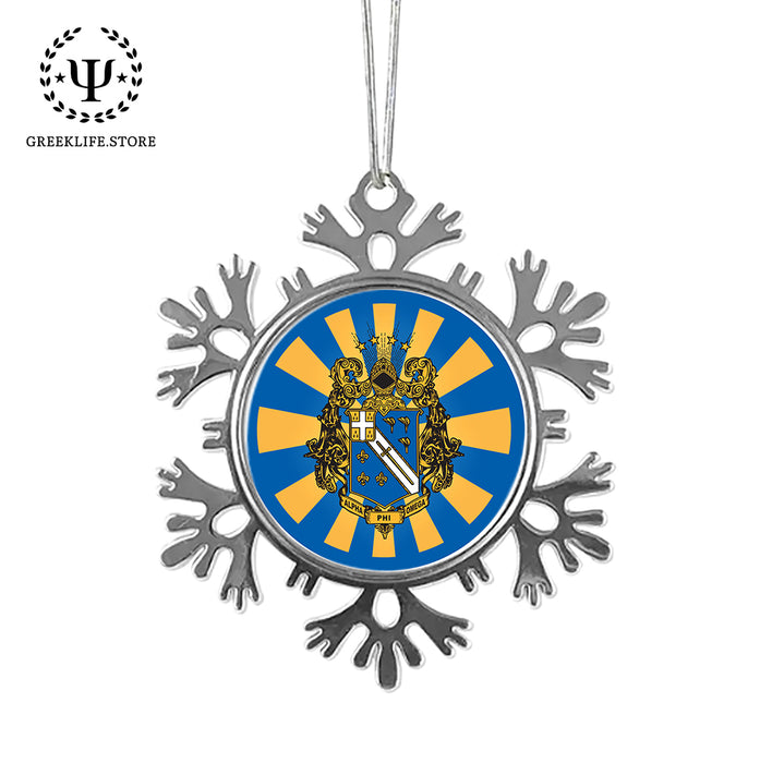 Alpha Phi Omega Christmas Ornament - Snowflake Metal