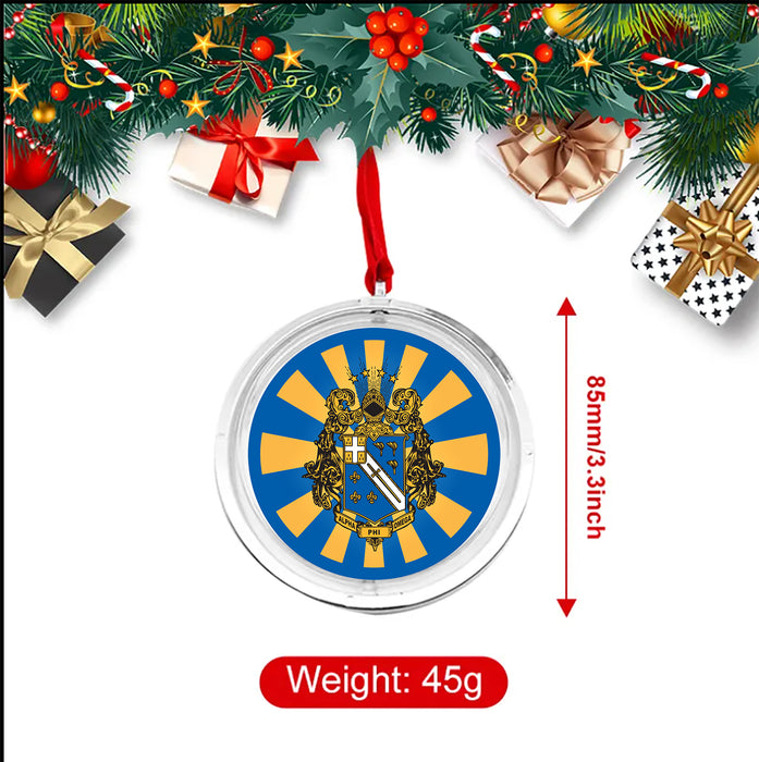 Alpha Phi Omega Christmas Reversible Flat Round Ornament