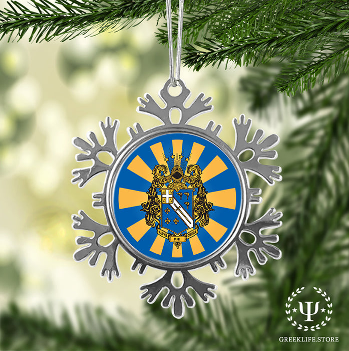 Alpha Phi Omega Christmas Ornament - Snowflake Metal