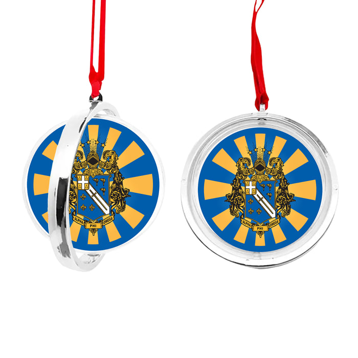 Alpha Phi Omega Christmas Reversible Flat Round Ornament