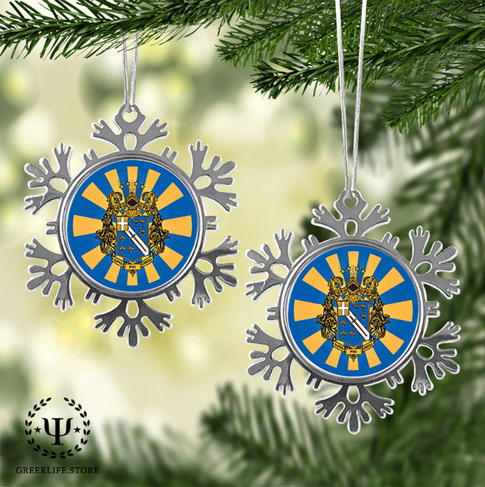 Alpha Phi Omega Christmas Ornament - Snowflake Metal