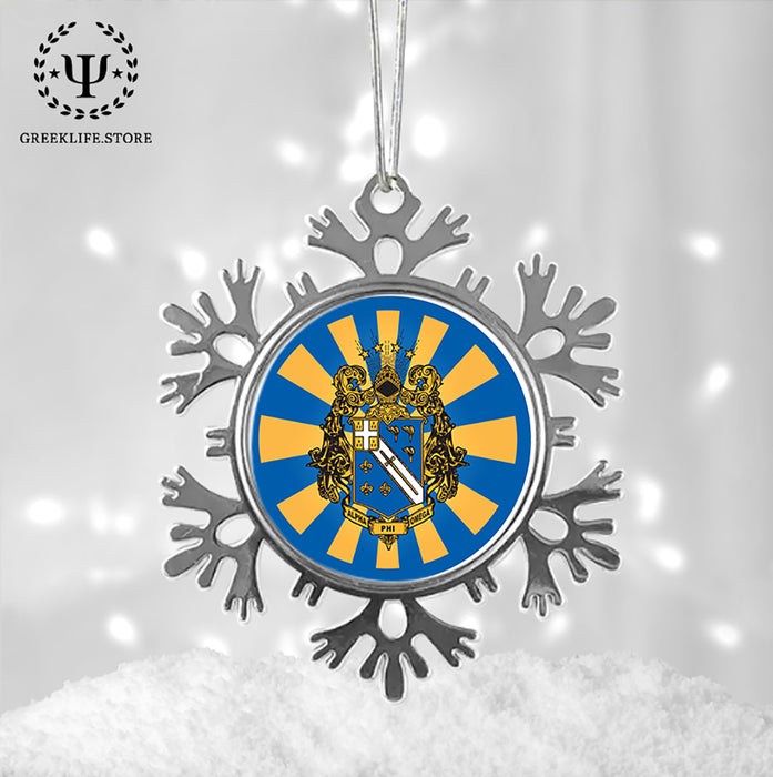 Alpha Phi Omega Christmas Ornament - Snowflake Metal