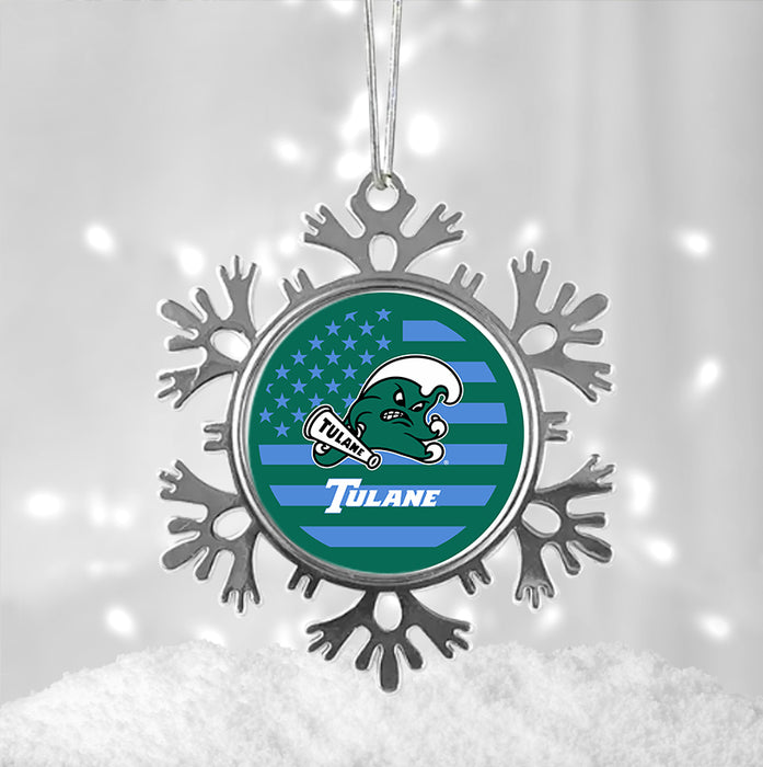 Tulane University Christmas Ornament - Snowflake Metal
