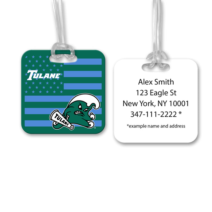 Tulane University Luggage Bag Tag (square)