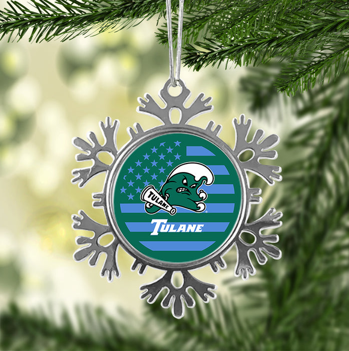 Tulane University Christmas Ornament - Snowflake Metal