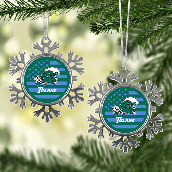Tulane University Christmas Ornament - Snowflake Metal