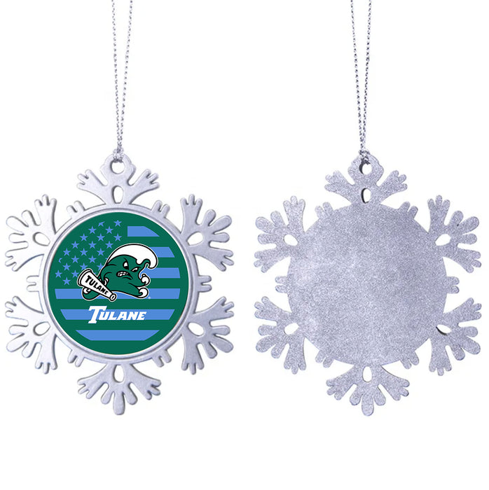 Tulane University Christmas Ornament - Snowflake Metal