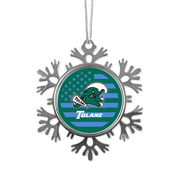 Tulane University Christmas Ornament - Snowflake Metal