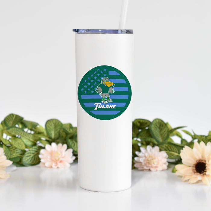 Tulane University Stainless Steel Skinny Tumbler 20 OZ