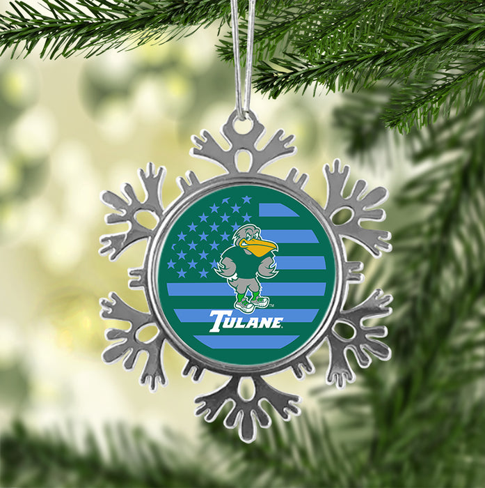 Tulane University Christmas Ornament - Snowflake Metal