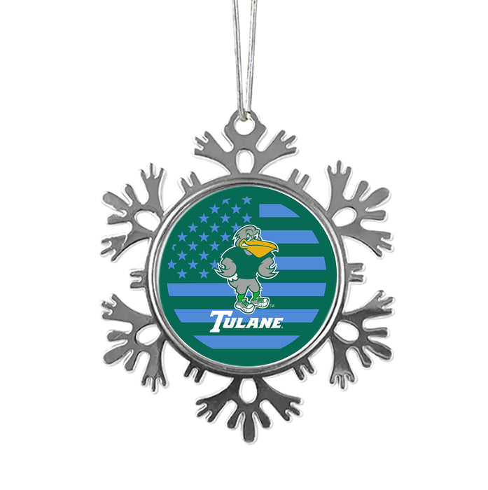 Tulane University Christmas Ornament - Snowflake Metal