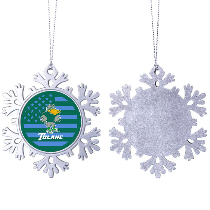Tulane University Christmas Ornament - Snowflake Metal