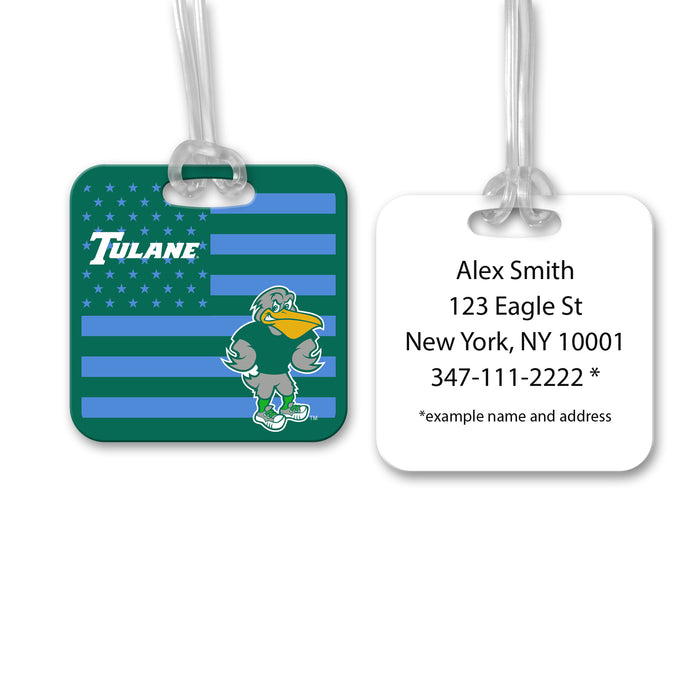 Tulane University Luggage Bag Tag (square)