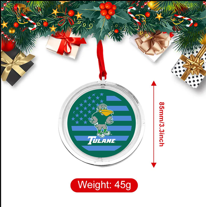 Tulane University Christmas Reversible Flat Round Ornament