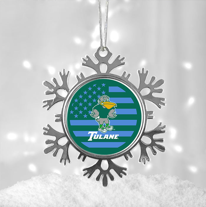 Tulane University Christmas Ornament - Snowflake Metal