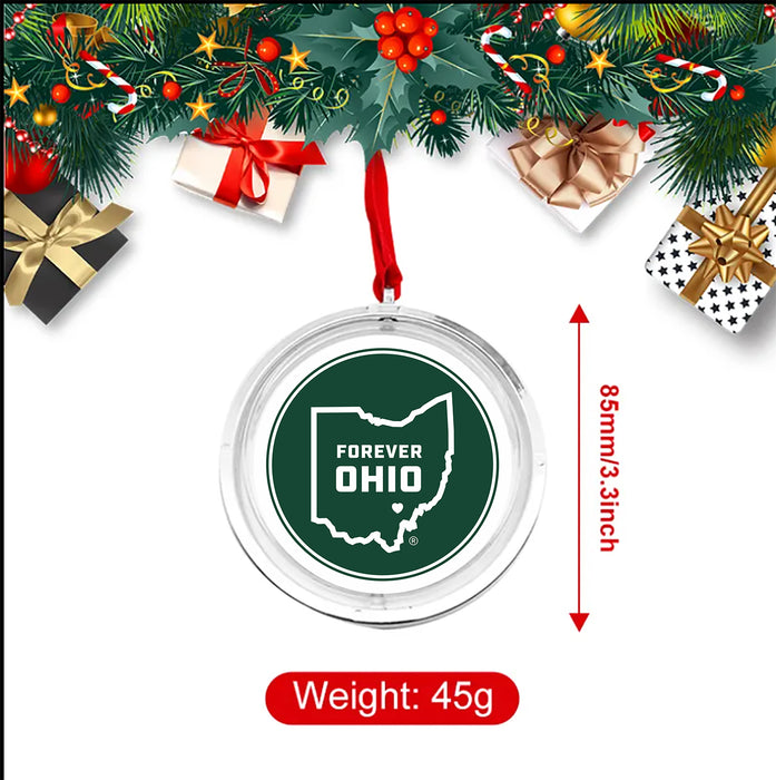 Ohio University Christmas Reversible Flat Round Ornament