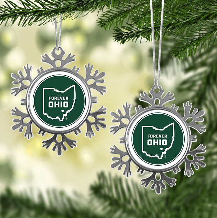Ohio University Christmas Ornament - Snowflake Metal