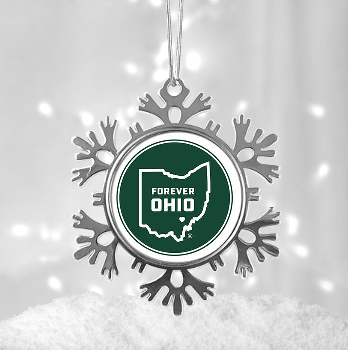 Ohio University Christmas Ornament - Snowflake Metal