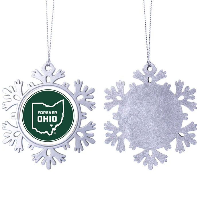 Ohio University Christmas Ornament - Snowflake Metal