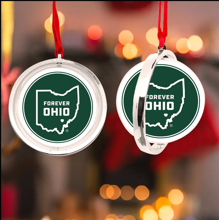 Ohio University Christmas Reversible Flat Round Ornament
