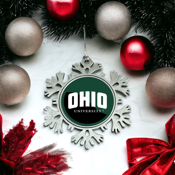 Ohio University Christmas Ornament - Snowflake Metal