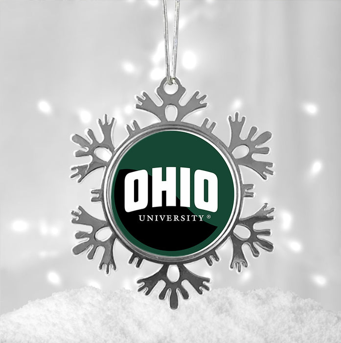 Ohio University Christmas Ornament - Snowflake Metal