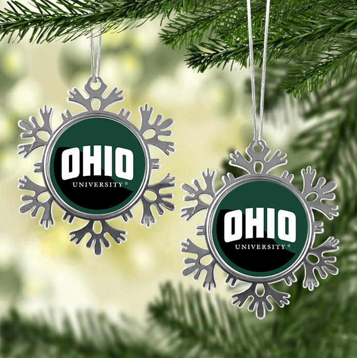 Ohio University Christmas Ornament - Snowflake Metal