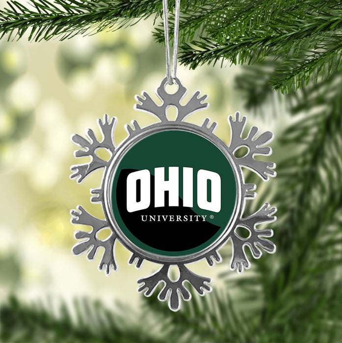 Ohio University Christmas Ornament - Snowflake Metal