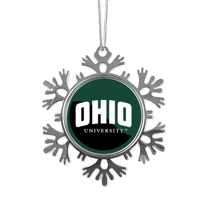 Ohio University Christmas Ornament - Snowflake Metal