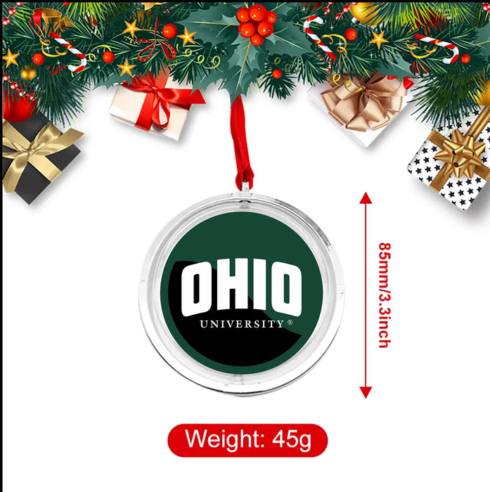 Ohio University Christmas Reversible Flat Round Ornament